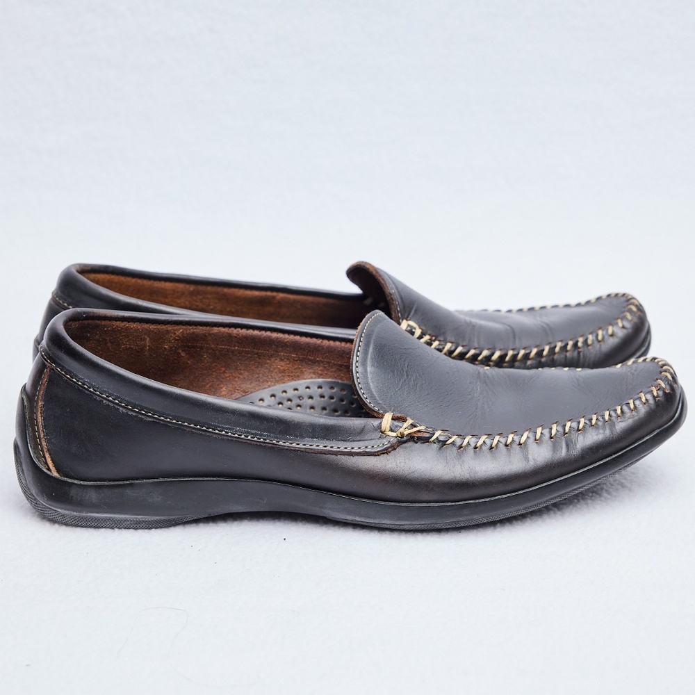 Allen Edmunds Black Leather Loafers,‎ "El Paso"